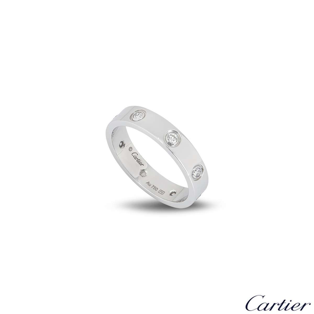 Cartier Full Diamond Love Wedding Band Size 53 B40506500 Rich